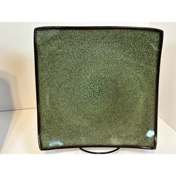 Gibson Gabbay Fusion Wasabi Square Salad Plates Set of 4 Green Stoneware - Picture 3 of 11